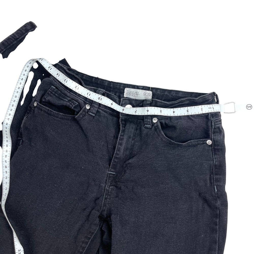 Gothic Bootcut Jeans Embellished Cross Pocket‎ Sz M 29 Grunge Y2K 2000's McBling - Picture 6 of 8